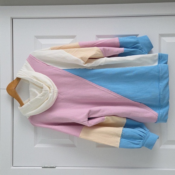 NWT Pilcro By Anthropologie Multicolor Patchwork Hoodie Sweater, Size M - Picture 10 of 10